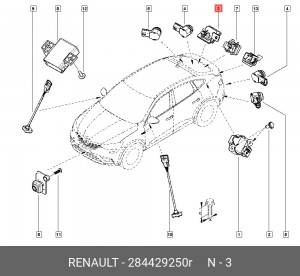 КАМЕРА ЗАДНЕГО ВИДА 284429250R 284429250R RENAULT