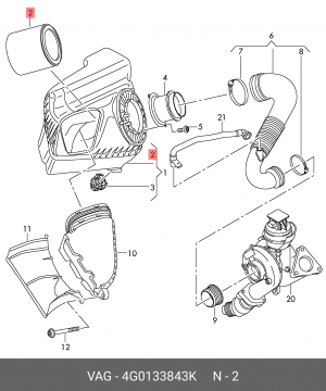 Фильтр воздушный AUDI A6 (11-) ОЕ 4G0 133 843 K VAG