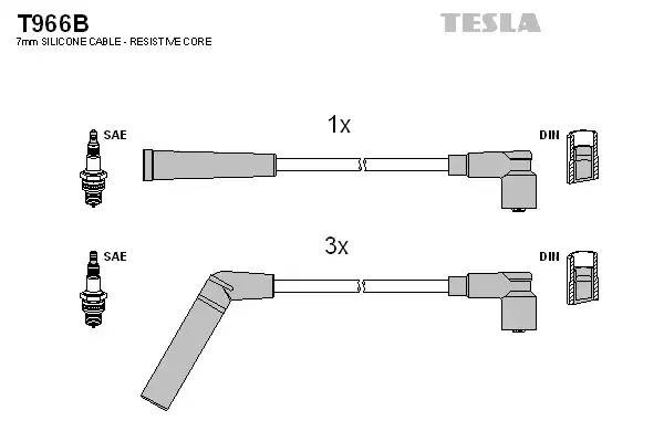 к-кт проводов!\ Toyota Corolla/Starlet/Tercel 1.3/1.5/i 12V 84> T966B TESLA