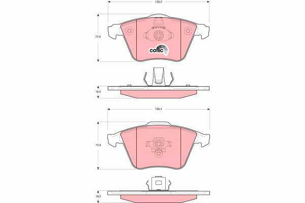 Колодки передние VOLVO S40 II, SAAB 9-3 GDB1607 GDB1607 TRW