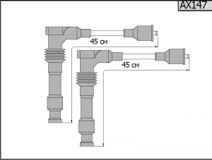 Провод высоковольтный MERCEDES C (W202) комплект (2шт.) CARGEN AX147 CARGEN