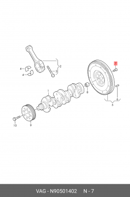 болт маховика!\ Audi 100/200/80/A2/A4/A6 1.6-2.5TDi 82-94 N 905 014 02 VAG