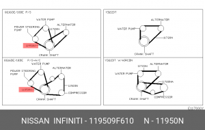 Ремень приводной насоса ГУР 11950-9F610 11950-9F610 NISSAN