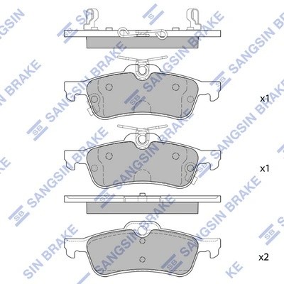 Колодки тормозные дисковые Toyota Yaris 1.0VVT-i/1.3VVT-i/D-4D 06 SP1632 SP1632 SANGSIN