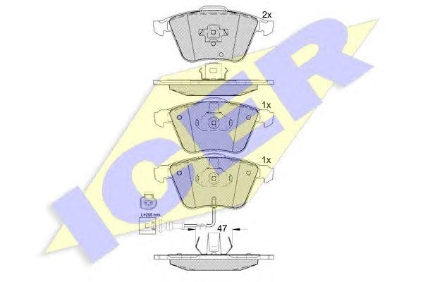 181653 колодки дисковые передние! Ceramic\ Audi A3 Sportback 1.8/3.2i V6/2.0TDi  181653 ICER