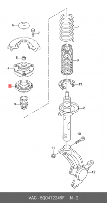 Подшипник опоры амортизатора 5Q0412249F 5Q0 412 249 F VAG