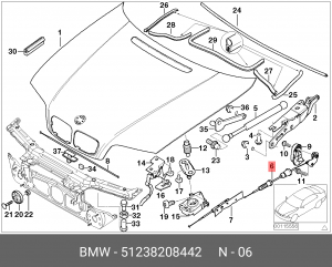 BMW 3-СЕРИЯ E46 (1998-2005) 1-я часть 51 23 8 208 442 BMW