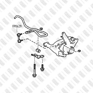 тяга стабилизатора переднего!\ Toyota Corolla all 92-02 FP0629 FIXAR