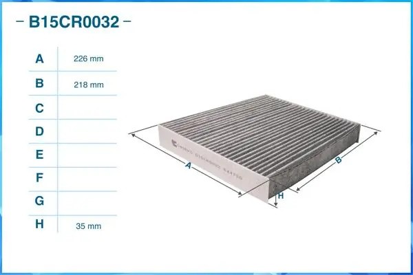 Фильтр салонный угольный B15CR0032 B15CR0032 CWORKS