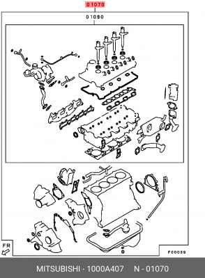 ПРОКЛАДКИ ДВИГАТЕЛЯ,К-Т ПОЛНЫЙ 1000A407 1000A407 MITSUBISHI