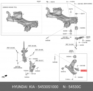 Опора шаровая HYUNDAI Santa Fe (18-) передняя левая/правая (1шт.) OE 54530-S1000 HYUNDAI KIA
