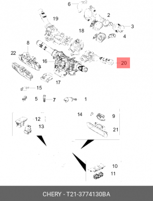 ПЕРЕКЛЮЧАТЕЛЬ ПОДРУЛЕВОЙ T213774130BA T213774130BA CHERY