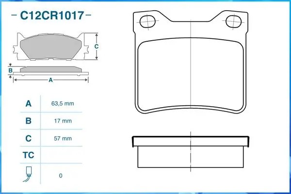 Тормозные колодки задние Low Metallic C12CR1017 C12CR1017 CWORKS