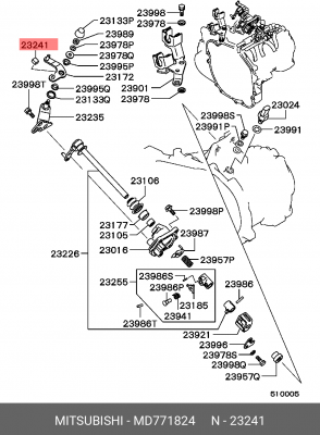 колодка рычага переключения КПП!\ Mitsubishi Carisma 99-03/ Outlander 03-06/ Lan MD771824 MITSUBISHI