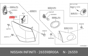 фонарь левый!\ Nissan Qashqai 10> 26559-BR00A NISSAN