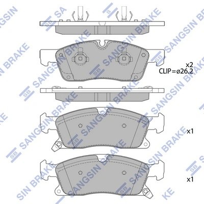 Колодки передние JEEP GRAND CHEROKEE IV 2010- SP4103 SP4103 SANGSIN