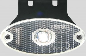 Фонарь габаритный передний [светодиод] овал 1 LED белый 12V/24V 306Z WAS