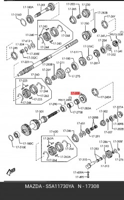 S5A11730YA WHEEL BEARING RR S5A11730YA MAZDA