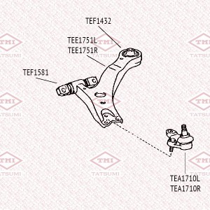 Сайлентблок переднего рычага задний TOYOTA Camry 01- TEF1432 TEF1432 TATSUMI