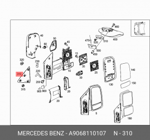 накладка зеркала справа!\ MB W906 Sprinter A 906 811 01 07 MERCEDES BENZ