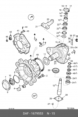 крышка поворотного кулака! \ DAF 1679553 DAF