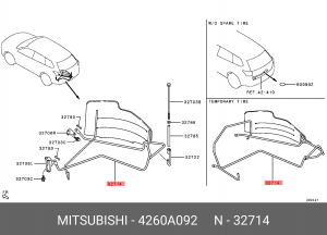 Кронштейн подвески запасного колеса 4260A092 4260A092 MITSUBISHI