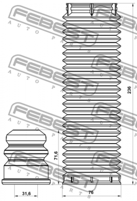 Пыльник передн амортизатора с отбойником комплект FORD MONDEO CA2 2007­2014 FDSH FDSHB-GALIIF-KIT FEBEST