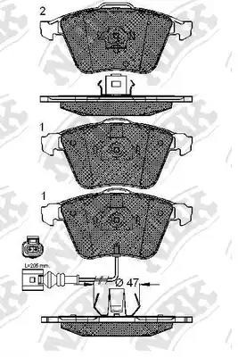 Колодки тормозные VW Eos,Passat CC AUDI A3,S3 SKODA Superb передние (4шт.) NIBK PN0399W NIBK