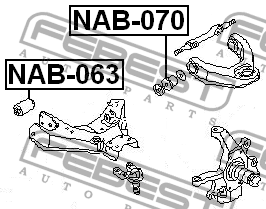 сайлентблок рычага нижн.!\ Nissan Terrano WD21/R20 all 87>/King 85> NAB-063 FEBEST