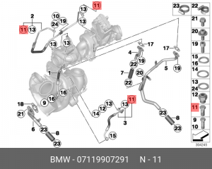 пустотелый винт !M10x1-ZNNIV SI, ISO 7643 \BMW 1' E81, E82, E87, LCI, E88, F20,  07 11 9 907 291 BMW