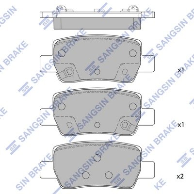 Колодки задние HYUNDAI SONATA 2020-, ELANTRA 2020- (с электрон ручником) SP4462 SP4462 SANGSIN