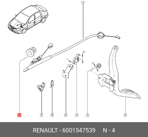 опора педали акселератора!\ Renault 6001547539 RENAULT