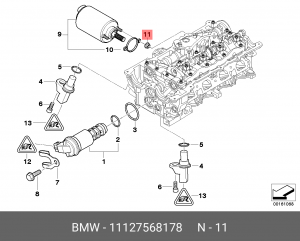 Гайка фланца !M6 \BMW 1' E81, E82, E87, LCI, E88, 3' E46, E90, E91, E92, E93, 5' 11 12 7 568 178 BMW