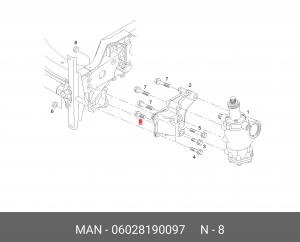 БОЛТ M20X1,5X45-MAN183-X1 06028190097 MAN