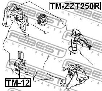 Подушка двигателя задняя TM-ZZT250R FEBEST
