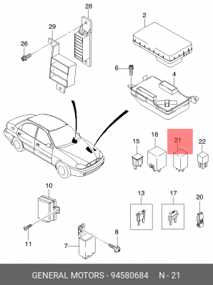 Реле GM 94580684 94580684 GENERAL MOTORS