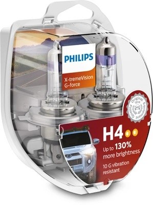 Лампа 12V H4 60/55W P43t-38 +130% блистер (2шт.) X-Treme Vision G-force PHILIPS 12342XVGS2 PHILIPS