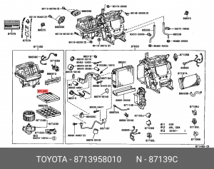 фильтр салона! угольный\ Toyota Hilux/Prius 15> 87139-58010 TOYOTA
