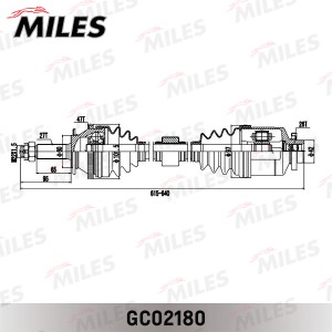 Привод в сборе правый HYUNDAI SONATA EF 04- (ТАГАЗ) 2.7 AT GC02180 GC02180 MILES