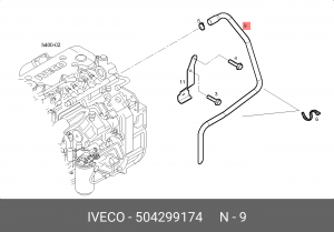 504299174 504299174x Трубка сапуна IVECO 504299174 IVECO