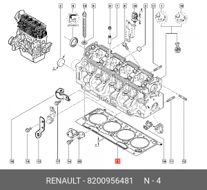 прокладка ГБЦ!\Renault Megane,Laguna 1.9TD 99> 8200956481 RENAULT