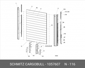 Профиль ползуна 58 X18 X 490 1057607 SCHMITZ CARGOBULL