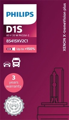 Лампа ксеноновая D1S 35W +150% PK32d-2 4800K Xenon X-Treme Vision Gen2 PHILIPS 85415XV2C1 PHILIPS