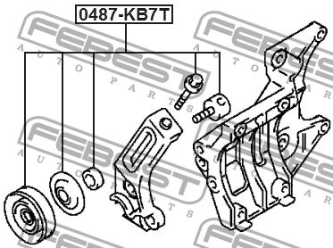Ролик натяжителя 0487-KB7T 0487-KB7T FEBEST