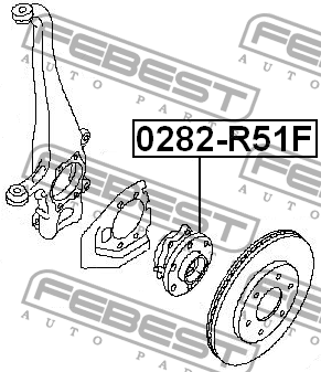 Ступица в сборе передняя NISSAN PATHFINDER R51 05- 0282-R51F 0282-R51F FEBEST