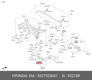 Сайлентблок HYUNDAI ix35 (LM) KIA Sportage рычага подвески задней продольного пр 55275-2S001 HYUNDAI KIA