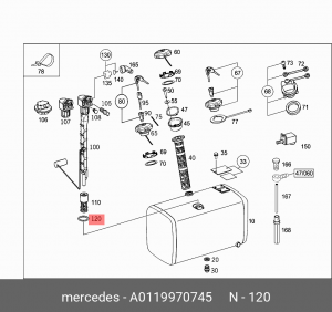 кольцо уплотнительное!\ MB A0119970745 MERCEDES BENZ