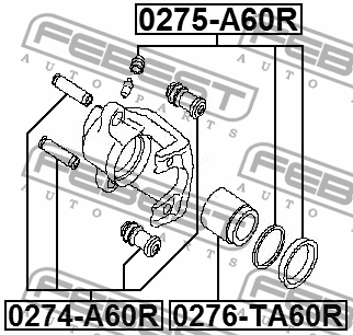Ремкомплект задн суппорта INFINITI QX56 JA60 2008.04- 0275-A60R 0275-A60R FEBEST