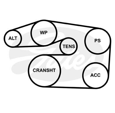 Поликлиновой ремень 6PK2138 (8653-10451) 6PK2138 GATES