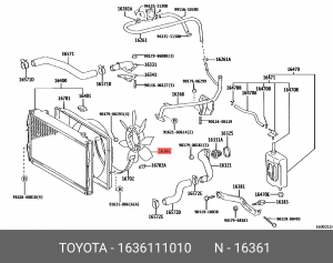 вентилятор 16361-11010 TOYOTA